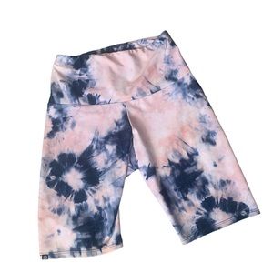 Onzie | tie dye pink and blue athletic shorts